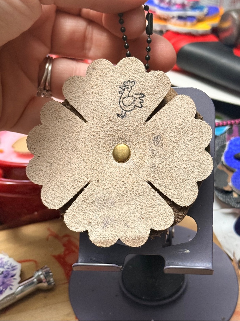 Handmade Floral Bag Charm - Picture 3 of 3